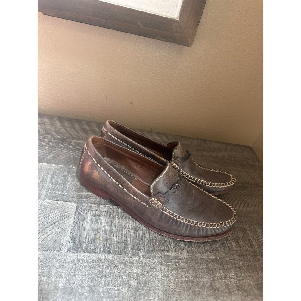 Men’s TRASK H.S. Trask Sawyer Knot Loafer in Brown Leather Handsewn 9.5 M